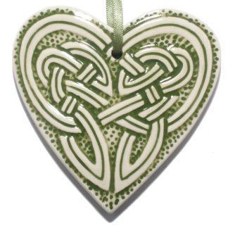 Celtic Hanging Heart- green