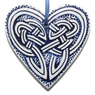 Celtic Hanging Heart- blue