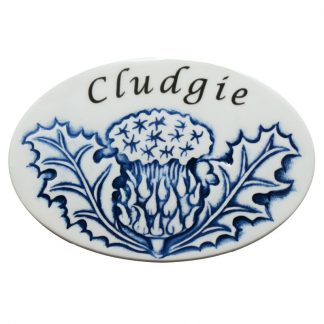 Thistle Door Plaque Blue - Cludgie
