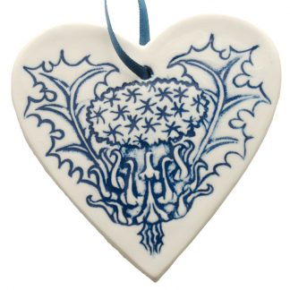 Thistle Hanging Heart Blue