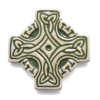 Celtic Fridge magnet - cross - green