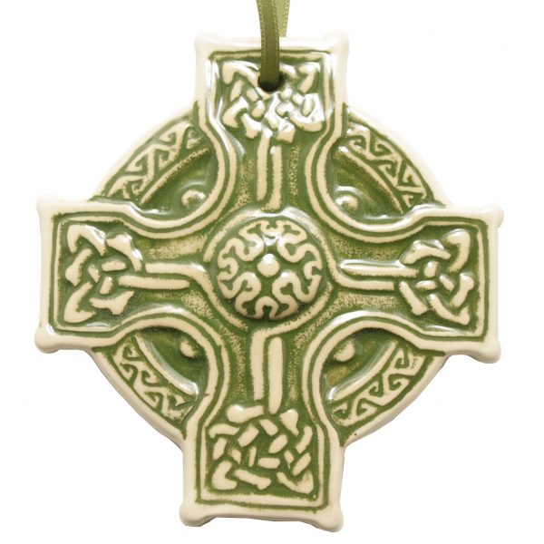 Hanging Celtic Cross Green
