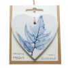 Pressed leaf hanging heart blue-3