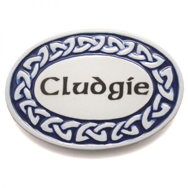Celtic Door Plaque - Cludgie - blue