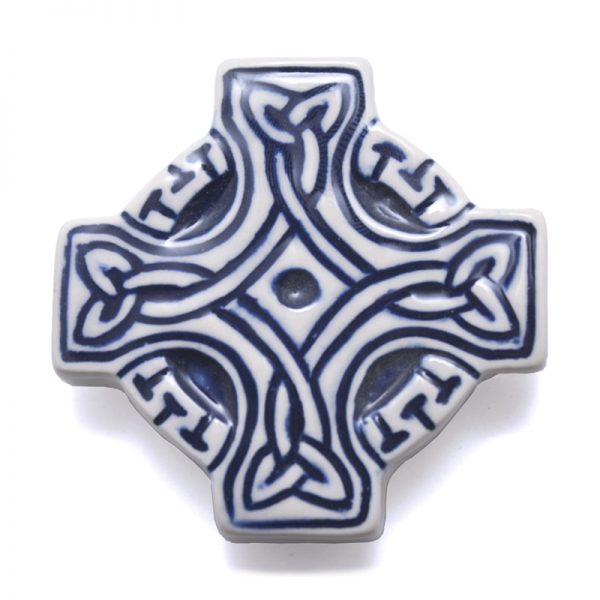 Celtic Fridge magnet - cross - blue